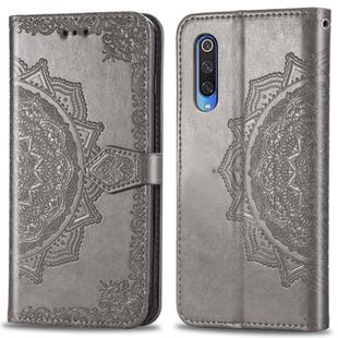 For Xiaomi 9 Pro  Halfway Mandala Embossing Pattern Horizontal Flip Leather Case with Holder & Card Slots & Wallet & Photo Frame & Lanyard(Gray)