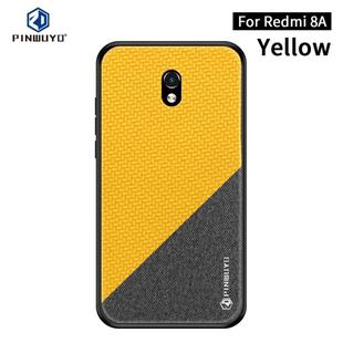 For Xiaomi RedMi 8A PINWUYO Rong Series  Shockproof PC + TPU+ Chemical Fiber Cloth Protective Cover(Yellow)