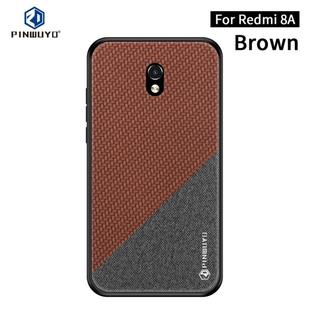 For Xiaomi RedMi 8A PINWUYO Rong Series  Shockproof PC + TPU+ Chemical Fiber Cloth Protective Cover(Brown)