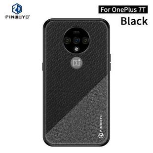 For Oneplus 7T PINWUYO Rong Series  Shockproof PC + TPU+ Chemical Fiber Cloth Protective Cover(Black)