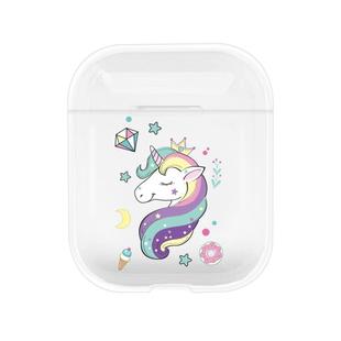 For Apple AirPods 1 / 2 Fashion Transparent Silicone TPU Bluetooth Earphone Protective Case(Candy Unicorn)