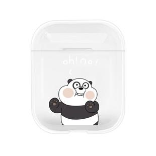 For Apple AirPods 1 / 2 Fashion Transparent Silicone TPU Bluetooth Earphone Protective Case(Face Panda)