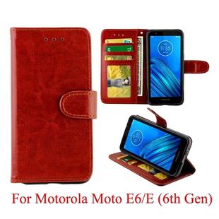For Motorola Moto E6 Crazy Horse Texture Horizontal Flip Leather Case with Holder & Card Slots & Wallet & Photo Frame(Brown)