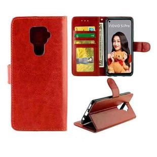 For Huawei Nova 5i Pro Crazy Horse Texture Horizontal Flip Leather Case with Holder & Card Slots & Wallet & Photo Frame(Brown)