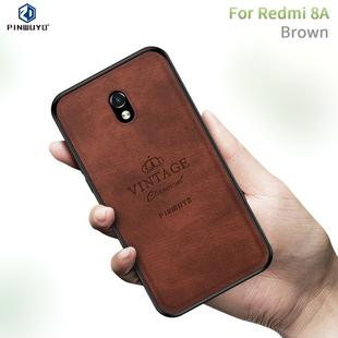 For Xiaomi RedMi 8A PINWUYO Zun Series PC + TPU + Skin Waterproof And Anti-fall All-inclusive Protective Shell(Brown)