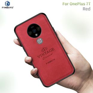 For Oneplus 7T PINWUYO Zun Series PC + TPU + Skin Waterproof And Anti-fall All-inclusive Protective Shell(Red)