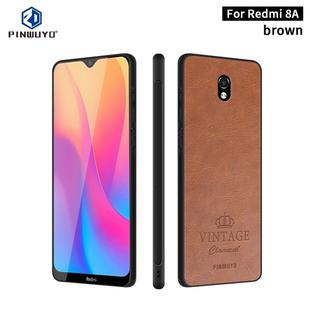 For Xiaomi RedMi 8A PINWUYO Pin Rui Series Classical Leather, PC + TPU + PU Leather Waterproof And Anti-fall All-inclusive Protective Shell(Brown)