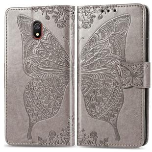 For Xiaomi Redmi 8A   Butterfly Love Flower Embossed Horizontal Flip Leather Case with Bracket Lanyard Card Slot Wallet(Gray)