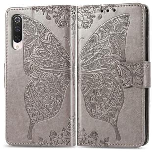 For Xiaomi 9 Pro   Butterfly Love Flower Embossed Horizontal Flip Leather Case with Bracket Lanyard Card Slot Wallet(Gray)