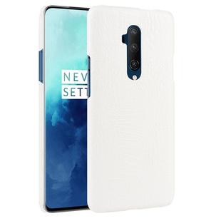 For OnePlus 7T Pro  Shockproof Crocodile Texture PC + PU Case(White)