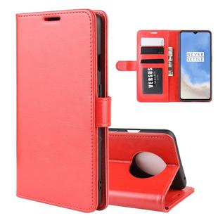 For OnePlus 7T R64 Texture Single Fold Horizontal Flip Leather Case with Holder & Card Slots & Wallet(Red)