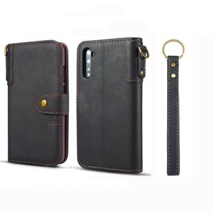 For Galaxy Note10 Cowhide Texture Horizontal Flip Leather Case with Holder & Card Slots & Wallet & Lanyard(Black)