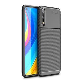 For Huawei Enjoy 10s Beetle Series Carbon Fiber Texture Shockproof TPU Case(Black)