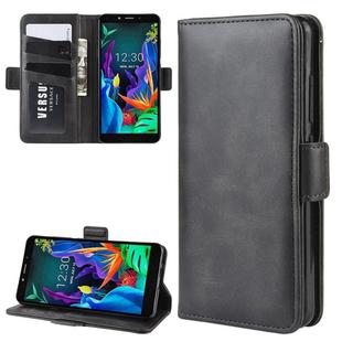 For LG K20 (2019) Wallet Stand Leather Cell Phone Case with Wallet & Holder & Card Slots(Black)