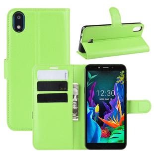For LG K20 (2019)   Litchi Texture Horizontal Flip Leather Case with Wallet & Holder & Card Slots(Green)
