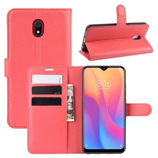 For Xiaomi Redmi 8A Litchi Texture Horizontal Flip Leather Case with Wallet & Holder & Card Slots(Red)