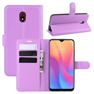 For Xiaomi Redmi 8A Litchi Texture Horizontal Flip Leather Case with Wallet & Holder & Card Slots(Purple)