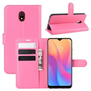 For Xiaomi Redmi 8A Litchi Texture Horizontal Flip Leather Case with Wallet & Holder & Card Slots(Rose red)