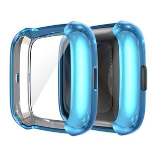 ENKAY Hat-prince Full Coverage Electroplate TPU Case for Fitbit Versa 2(Blue)