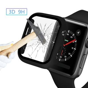 ENKAY Hat-prince Full Coverage PC Case + Tempered Glass Protector for Apple Watch Series 5 / 4 44mm(Black)