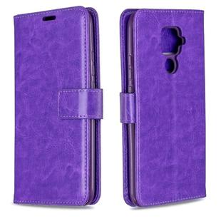 For Huawei Mate 30 Lite Crazy Horse Texture Horizontal Flip Leather Case with Holder & Card Slots & Wallet & Photo Frame(Purple)