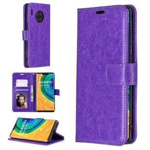 For Huawei Mate 30 Pro Crazy Horse Texture Horizontal Flip Leather Case with Holder & Card Slots & Wallet & Photo Frame(Purple)