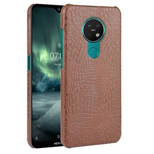 For Nokia 7.2 / 6.2 Shockproof Crocodile Texture PC + PU Case(Brown)