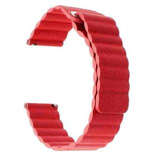 For Samsung Gear S2 / Active2  20mm Magnetic Buckle Leather Watch Band(red)