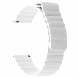 For Samsung Gear S2 / Active2  20mm Magnetic Buckle Leather Watch Band(white)