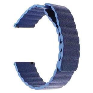 For Samsung Gear S2 / Active2  20mm Magnetic Buckle Leather Watch Band(blue)