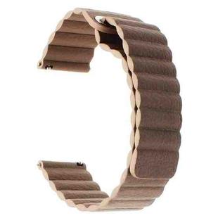 For Samsung Gear S2 / Active2  20mm Magnetic Buckle Leather Watch Band(Dark brown)