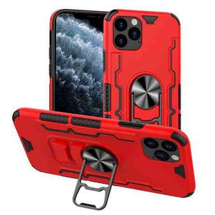 For iPhone 11 Pro Bear Case Style TPU + PC + Metal Rotating Support 3-in-1 Fall Proof Protective Shell(Red)