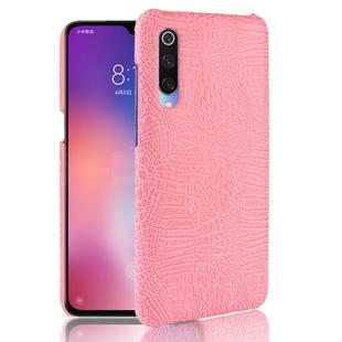 For Xiaomi Mi 9 Pro Shockproof Crocodile Texture PC + PU Case(Pink)