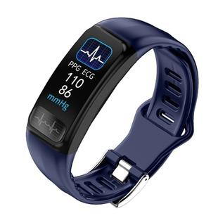 P12 0.96inch TFT Color Screen Smart Watch IP67 Waterproof,Support Call Reminder /Heart Rate Monitoring/Blood Pressure Monitoring/ECG Monitoring(Blue)