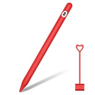 Suitable For Apple Pencil1 Generation StylusTouch Pen Silicone Protective Cover Pen Cap(Red)