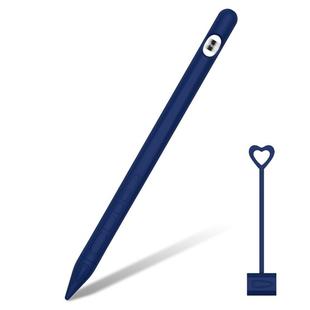 Suitable For Apple Pencil1 Generation StylusTouch Pen Silicone Protective Cover Pen Cap(Navy Blue)