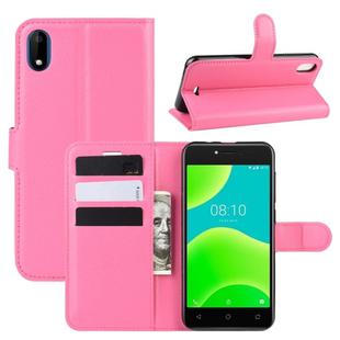 For Wiko Sunny 4 / Y50 Litchi Texture Horizontal Flip Leather Case with Wallet & Holder & Card Slots(Rose red)