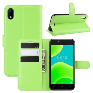 For Wiko Sunny 4 / Y50 Litchi Texture Horizontal Flip Leather Case with Wallet & Holder & Card Slots(Green)