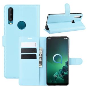 For Alcatel 3x (2019) Litchi Texture Horizontal Flip Leather Case with Wallet & Holder & Card Slots(Blue)