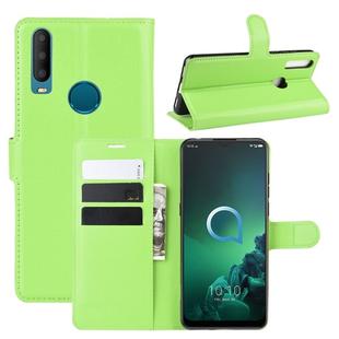 For Alcatel 3x (2019) Litchi Texture Horizontal Flip Leather Case with Wallet & Holder & Card Slots(Green)