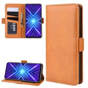 For Huawei Honor 9X Fingerprint Version Wallet Stand Leather Cell Phone Case with Wallet & Holder & Card Slots(Yellow)