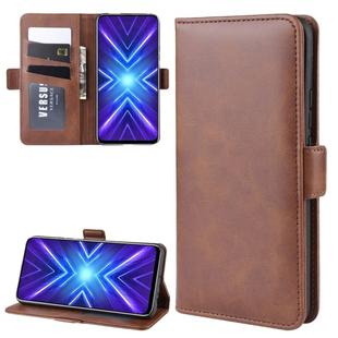 For Huawei Honor 9X Fingerprint Version Wallet Stand Leather Cell Phone Case with Wallet & Holder & Card Slots(Brown)