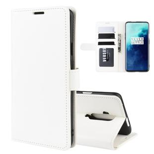 For OnePlus 7T Pro R64 Texture Single Fold Horizontal Flip Leather Case with Holder & Card Slots & Wallet(White)