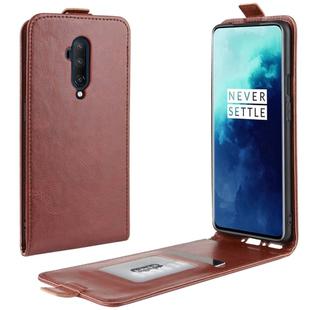 For OnePlus 7T Pro Crazy Horse Vertical Flip Leather Protective Case(Brown)