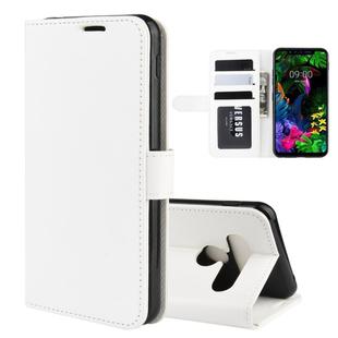 For LG G8S ThinQ   R64 Texture Single Fold Horizontal Flip Leather Case with Holder & Card Slots & Wallet(White)