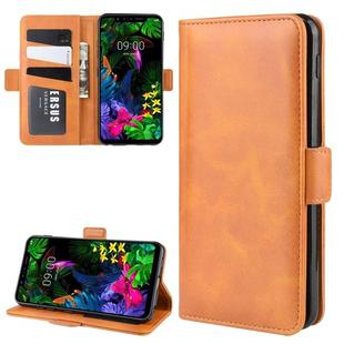 For LG G8S ThinQ   Wallet Stand Leather Cell Phone Case with Wallet & Holder & Card Slots(Yellow)