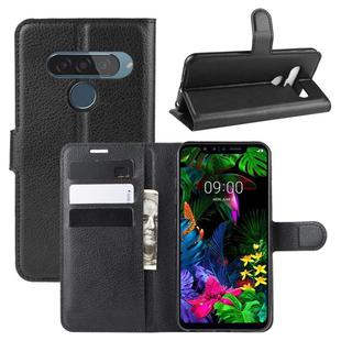 For LG G8S ThinQ Litchi Texture Horizontal Flip Leather Case with Wallet & Holder & Card Slots(Black)