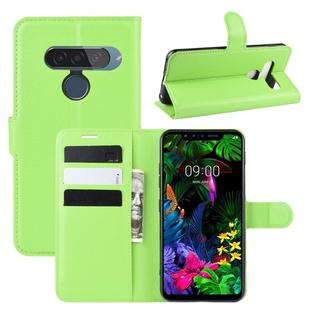 For LG G8S ThinQ Litchi Texture Horizontal Flip Leather Case with Wallet & Holder & Card Slots(Green)