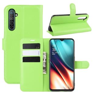 For Oppo K5 Litchi Texture Horizontal Flip Leather Case with Wallet & Holder & Card Slots(Green)