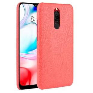 For Xiaomi Redmi 8 Shockproof Crocodile Texture PC + PU Case(Red)